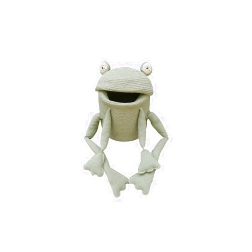 Lorena Canals | Decorative Storage Basket Fred the Frog. For Nurseries and Playrooms. Handmade in Natural Fibers, Non-toxic Dyes, Ø 9
