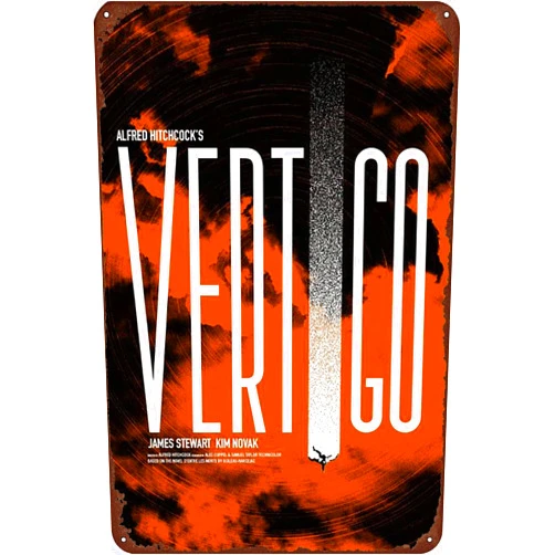 TINSAEGE Metal Tin Sign Vertigo | Decorative Signs and Plaques for Your Home Bar, Club, or Wall Decor - 8 x 12 inches
