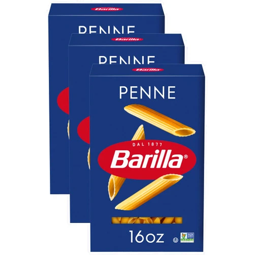 Barilla Penne Pasta, 16 oz. Box - Non-GMO Pasta Made with Durum Wheat Semolina - Kosher Certified Pasta (Pack of 3)