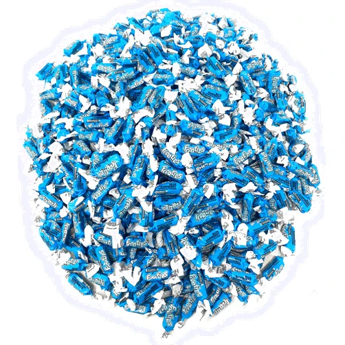 Assortit Bulk Blue Raspberry Flavor Tootsie Roll Frooties Chewy American Taffies Candy Individually Wrapped In Resealable Assortit Bag 5 Lb 735+pcs (80-Oz) - Made In USA