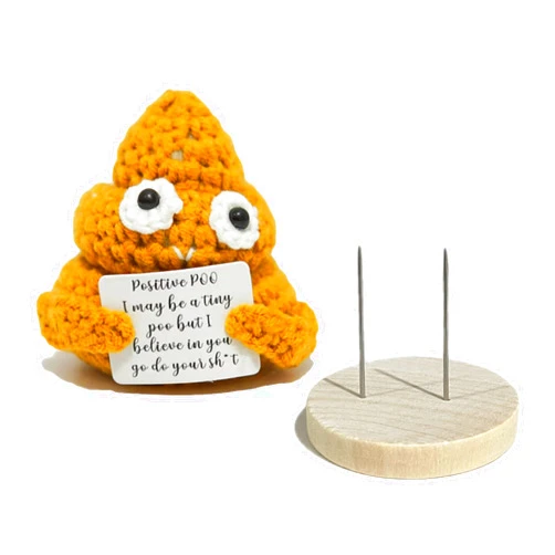 AGOGANDEDC Emotional Support Pickle Knitted Toy Handmade Emotional Support Pickled Cucumber Crochet Toys Positive Life Potato Desk Decor Funny Plush EDC Gadgets (Poo-02, 1)