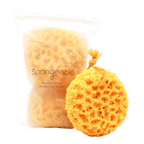 Sunlite Sports Spongentle Deep Cleansing Body Loofah Sponge, Natural Colors, for Bath and Shower, Multiple Textures for Gentle and Deep Exfoliation, Generous and Rich Lather, (Pack of 3)