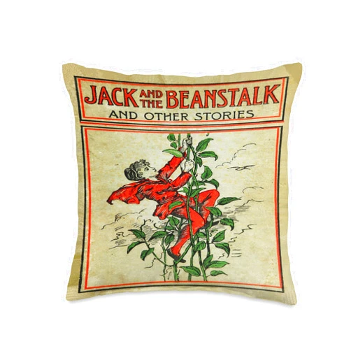 English Fairy Tale with Magic Beans Jack and The Beanstalk Throw Pillow
