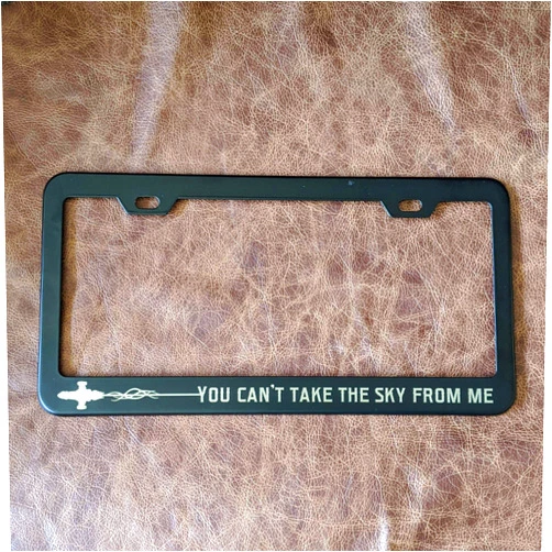 ZIMBRO License Plate Holder Homao Aluminum License Plate Frame Firefly/Serenity in Flight Silhouette - Fan Inspired - Metal Laser Etched License Plate Frame Car Licenses Plate Covers Holders