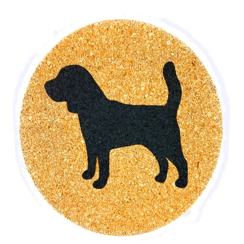 FunForFriendz Beagle Dog Gift Cork 4 Pack Drink Coasters Set - Kitchen Bar Table Decor - Perfect Decoration for Puppy Dog Lovers