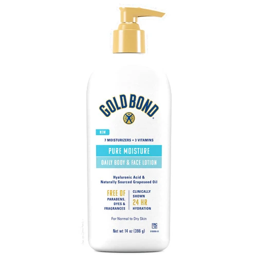 Gold Bond Pure Moisture Lotion, 14 oz., Ultra-lightweight Daily Body & Face Lotion