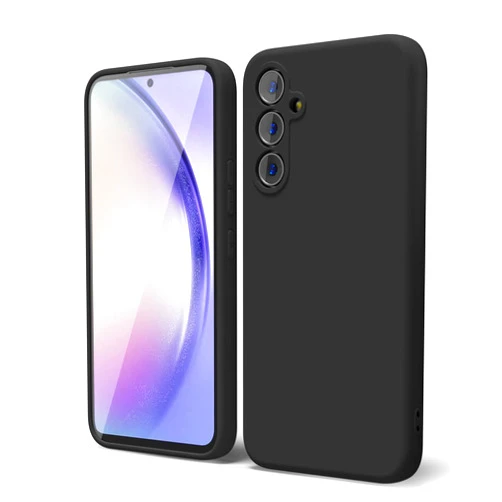 oakxco for Samsung Galaxy A54 5g Phone Case Liquid Silicone, Cute Thin Slim Soft Rubber TPU Plain Smooth Gel Cover for Women Girl, Matte Solid Protective & Shockproof, Black