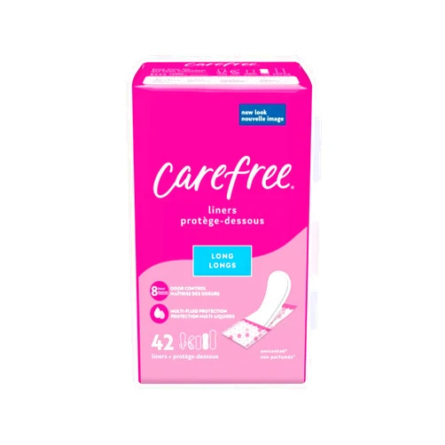 Carefree Body Shape Long To-Go Pantiliners, Unscented - 42 ct