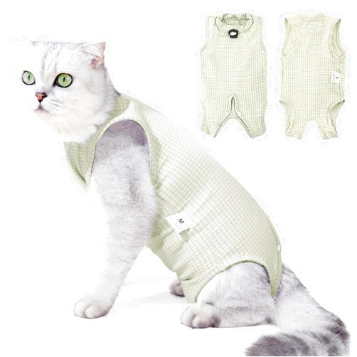 Coppthinktu Cat Recovery Suit Cat Onesie for Cats After Surgery, Breathable Cat Spay Surgery Recovery Suit for Abdominal Wound, Soft Cat Surgical Body Suit for Female Cats Kitten to Anti-Licking