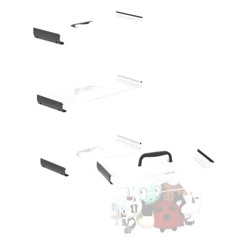 Nesmilers 4-pack 20 L Plastic Latching Boxes Totes, Clear Storage Bins with Lids/handles