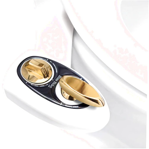 Boss Bidet Bold White Gold – Non electric bidet attachment for your toilet seat – Water Sprayer, Save your Money on toilet paper and Reduce Waste