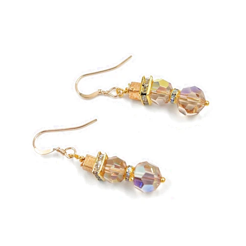 KeyWest Designing Snowman Earrings Celon Topaz 14K Gold Fill Wires