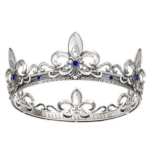 SWEETV Fleur-de-lis King Crown for Men, Royal Prince Tiara Headwear for Medieval, Royalcore,Knight,Viking,Halloween Costume