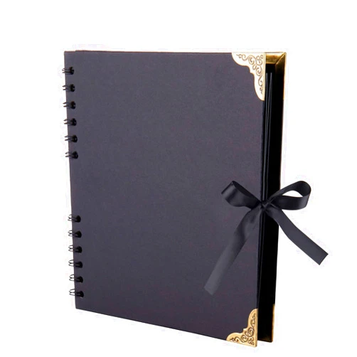 LOYAL BOOK Scrapbook (8 x 8 inch) Scrapbook Album 60 Pages Ideal for Your DIY Scrapbooking Albums Wedding and Anniversary Family Photo Album (black)