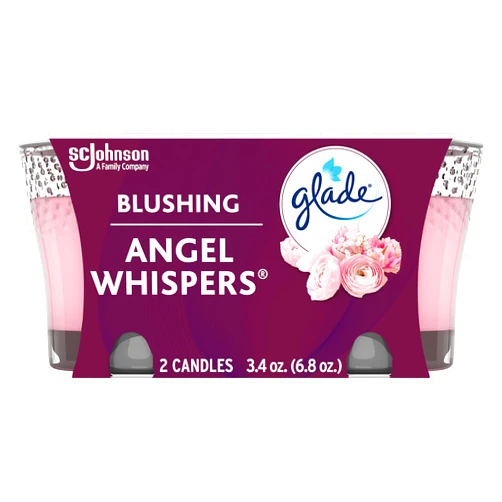 Glade Candle Jar, Air Freshener, Angel Whispers, 3.4 oz, 2 pack