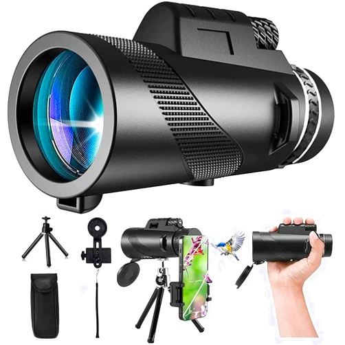 FSZBWL 80X100-Monocular-Telescope High Powered for Smartphone Monoculars for Adults High Definition for Bird Watching Travel Camping Hiking Stargazing Hunting Wildlife