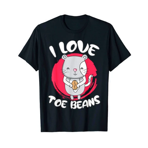Feline Fanatic Toe Bean Squeezer Beans Funny I Love Toe Bean Cat Feet Soft And Squishy Toe Bean T-Shirt