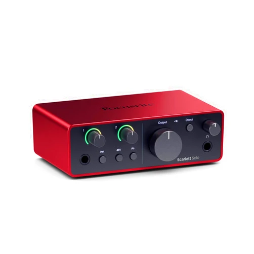 Focusrite Scarlett Solo 4th Gen USB Audio Interface, for the Guitarist, Vocalist, or Producer — High-Fidelity, Studio Quality Recording, and All the Software You Need to Record