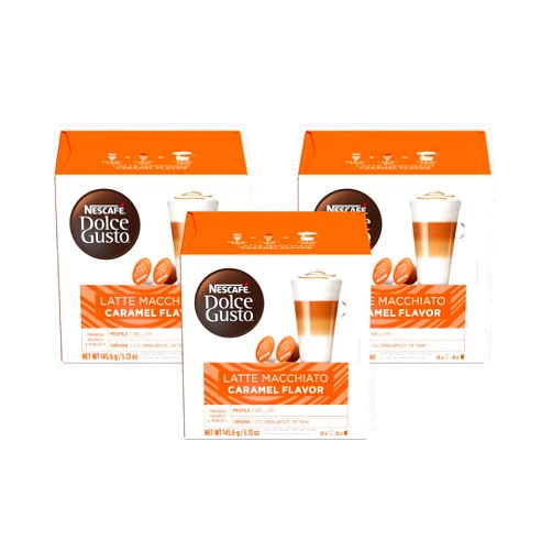 NESCAFÉ DOLCE GUSTO Nescafe Dolce Gusto Coffee Pods, Caramel Macchiato, 16 capsules, Pack of 3