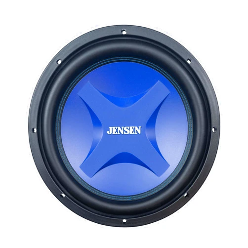 Jensen J4W12 12-Inch Subwoofer | 1200 Watts Peak Power | Blue Woofer Cone with Double Stitched Rubber Surround