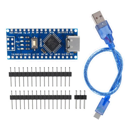 DWEII 1Pieces Nano Board V3.0 ATmega328P with Cable Compatible with Arduino Nano V3.0 with Pin Headers Pin Unsoldered (USB C Port)
