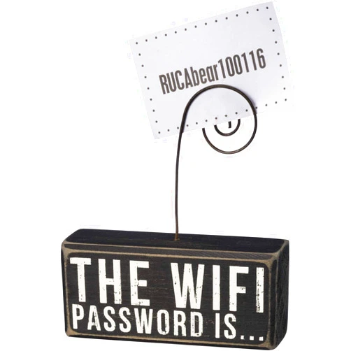 Primitives by Kathy 37176 Wood Photo Holder Block, The WIFI Password Is
