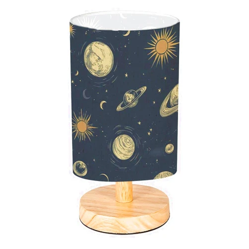 AURFIAIUOP Bedside Desk Lamps, Minimalist Planets Stars Vintage Celestial Bodies Sky Moon Glowing Figures Nightstand Lamps, Small Table Lamp for Nursery Girls Kids Bedroom Classroom Living Room Dorm Decor