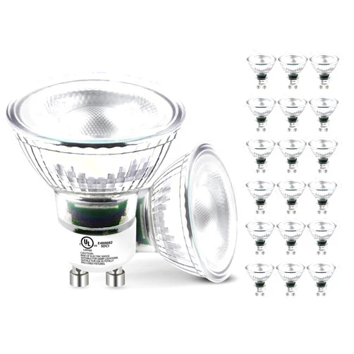MASTERY MART 18 Pack GU10 LED Bulbs Dimmable, 50 Watt Halogen Equivalent, 5000K Daylight White, 5.5W Light Bulbs 400lm 40° Beam Angle for Recessed Track Lighting, for Kitchen, Range Hood, Living Room