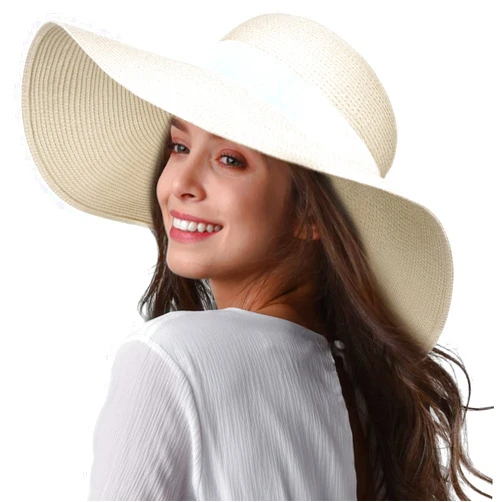 FURTALK Womens Sun Straw Hat Wide Brim UPF 50 Summer Hat Foldable Roll up Floppy Beach Hats for Women