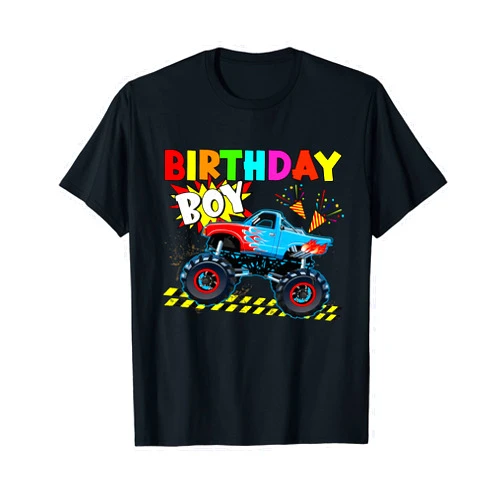 Monster Truck Lover Car Birthday Boys Family Party Kids Birthday for Boy Monster Truck Matching Family Party T-Shirt