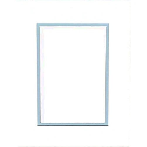 Woodburn's Stencil Shop 22x28 Double Acid Free White Core Picture Mats Cut for 18x24 Pictures in Cream and Sheer Blue