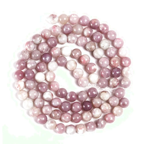 MGIE Natural Stone Loose Round Smooth Healing Real Purple Lilac Jasper Gemstone Beads for DIY Jewelry Making Full Strand 4mm 15.5