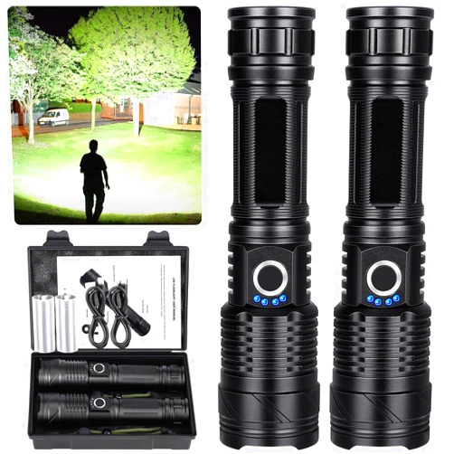Sigoobal Rechargeable LED Flashlights High Lumens, 990,000 Lumen Super Bright USB Flashlight with 5 Modes, Waterproof Powerful Flash Light Multifunctional US Flashlights for Home Camping Hiking(2 Pack)