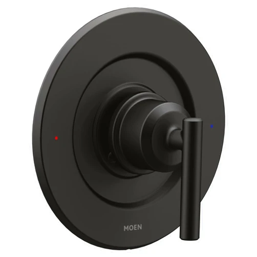 Moen Gibson Matte Black Pressure Balancing Modern Shower Lever Handle, Posi-Temp Valve Required, T2901BL