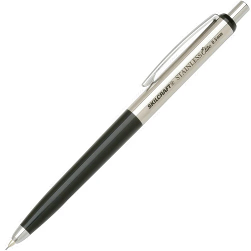 AbilityOne 7520016558004 SKILCRAFT Stainless Elite Mechanical Pencil, 0.5 mm, Bla