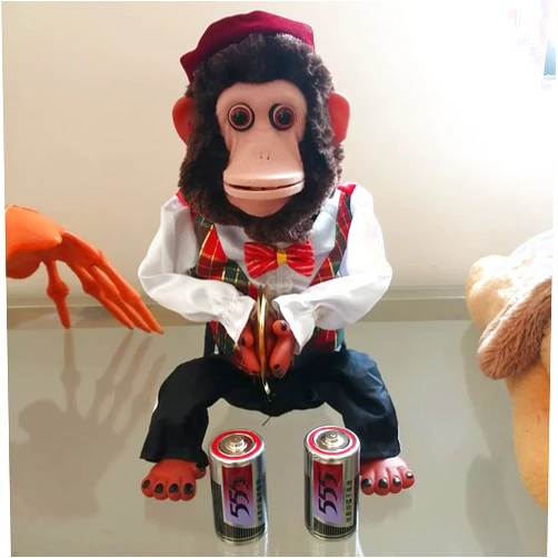 HCSXMY Cymbal Playing Monkey Charley The Chimp Vintage Electronic Plush Decoration Toy Original Source (Monkey)