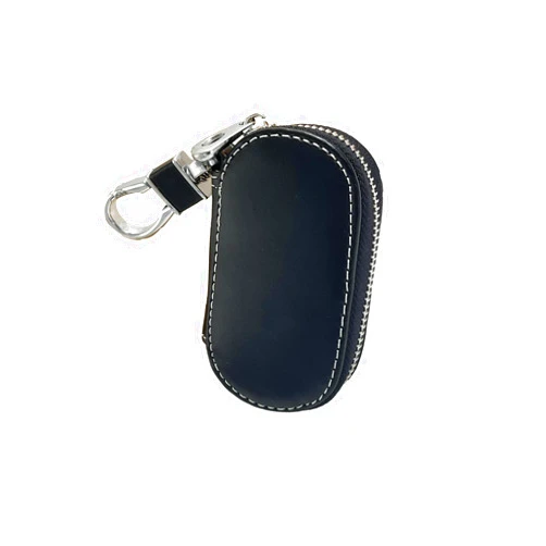 Acrecean Car Key Case, Leather Car Key Holder with Metal Hook, Universal Key Fob Cover with Zipper Remote Key Fob Case