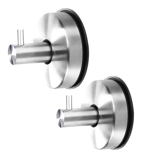 Desnice Suction Cup Hooks 2 Pack, SUS 304 Stainless Steel Shower Hooks for Shower Towel, Bath Robe and Loofah, Vacuum Suction Cup Hooks Towel Hooks for Bathrooms Kitchen Clothes Organizer