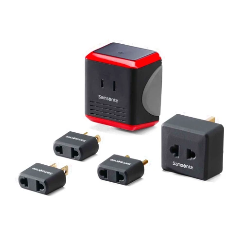 Samsonite Converter/Adapter Kit with Pouch, Black/Red, One Size