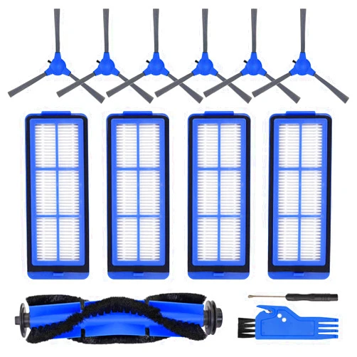 RONGJU Replacement Parts for Eufy 11S Max, Accessories Kit for 15C Max, 30C Max, G30, G30 Edge, G30 Hybrid Robotic Vacuum Cleaner, Includes 4 Filters, 6 Side Brushes, 1 Roller Brush, Not Fit for 11S