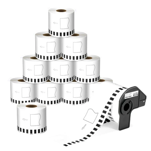 COLORTY 12 Rolls Compatible Brother DK-2205 Continuous Paper Labels 2-3/7