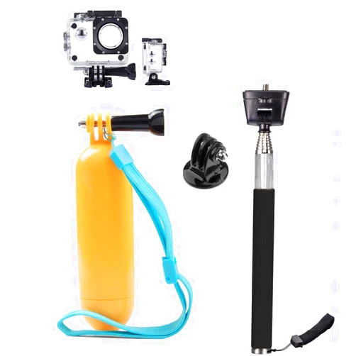 TEKCAM Action Camera Selfie Stick Floating Hand Grip and Waterproof Protective Housing Case Compatible with AKASO EK7000 V50 Elite/REMALI CaptureCam/Apexcam/Vemont/Jadfezy/WOLFANG GA300 Camera