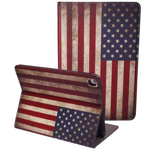 Som Lam for iPad 9.7 inch 2018/2017 Case, iPad Air Case, iPad Air 2 Case, Pro 9.7 Case, PU Leather Magnetic Stand Smart Cover with Auto Sleep Wake Case for iPad 6th/5th Gen/iPad Pro 9.7, Vintage American Flag