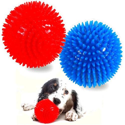 Generic 3.5” Durable Squeaky Dog Balls for Aggressive Chewers – Heavy-Duty Spike Ball Toys for Medium & Large Dogs, Perfect for Dental Health, Training, and Endless Play (2-Pack)