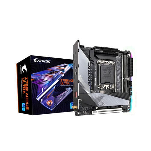 GIGABYTE Z790I AORUS Ultra (LGA 1700/ Intel/ Z790/ Mini-ITX/ DDR5/ Dual M.2/ PCIe 5.0/ USB 3.2 Gen2X2 Type-C/Intel Killer Wi-Fi 6E/ Intel 2.5GbE LAN/Q-Flash Plus/Motherboard)