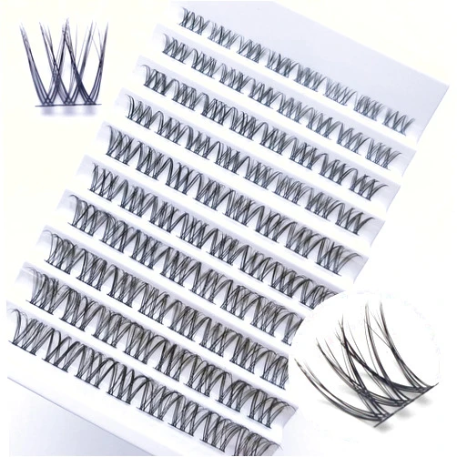 Tumzzle Lash Clusters DIY Eyelash Extensions at Home 0.3mm Super Thin Band and Soft Wispy Cluster Lashes Cat eye Look Reusable 80Pcs D Curl Fluffy Eyelash Clusters(Z004)