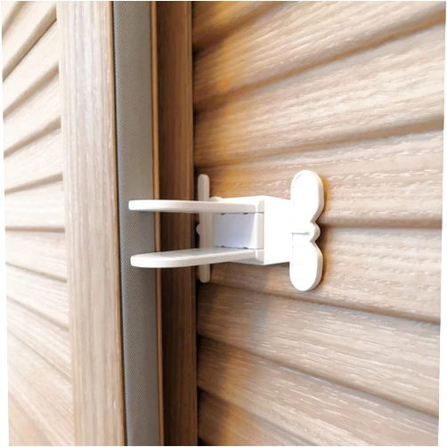 Makibi Child Safety Lock for Sliding Glass Door, Slide Closet Doors | Baby Proof Windows Locks | No Tools, Drilling Needed (4 Pack, White)