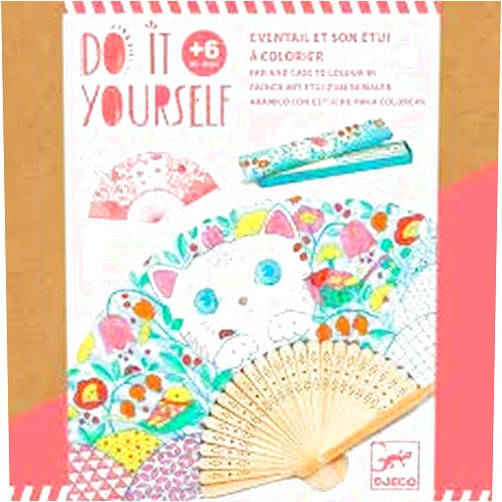 DJECO DIY Koneko (Kitten) Fan - Create Your Own Adorable Kitten Fan - Educational Arts and Crafts Learning Activity - Toddler Toys for Boys & Girls, 4+ Years