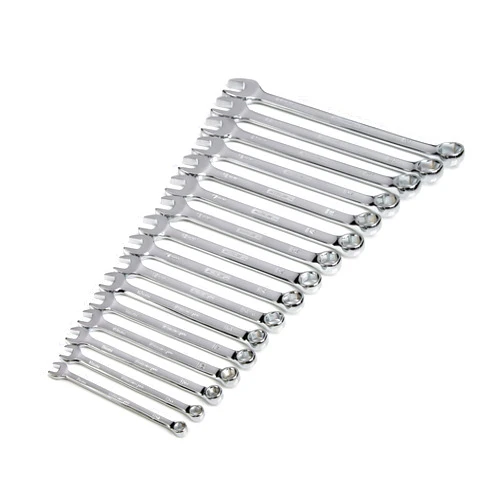 Steelman Pro 16-Piece Metric 6-Point Combination Wrench Tool Set, Durable Steel with Full Polish Chrome, Stamped Size Callouts