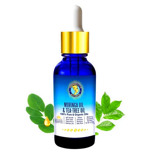 Nefertiti's Secrets Natural Moringa & Tea Tree Oil | 100% Pure & Organic | Revitalize Hair & Scalp | Relaxation, Face & Hair Therapy | 2 Oz / 60 mL